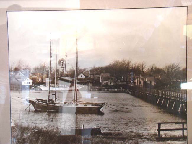A rare and historic photo of the Bass River Bridge in South Yarmouth, Mass, circa 1880